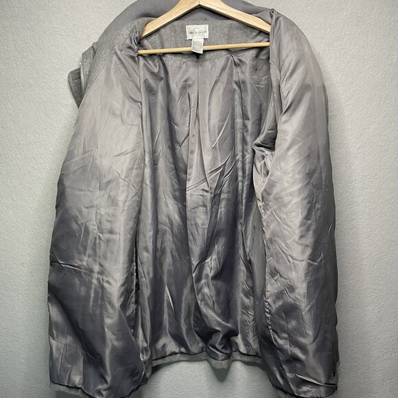 Vintage Caren Sport Gray Wool Blend PeaCoat 3X Button Front Big Collared - Picture 4 of 6